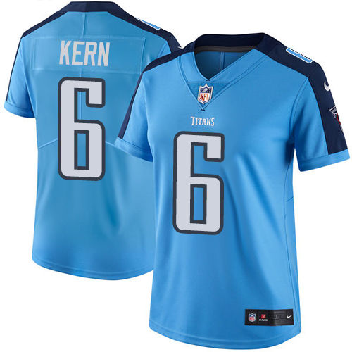 Women's Limited Brett Kern Nike Jersey Light Blue - #6 Rush NFL Tennessee Titans